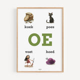 Bundel met alle tweeletterklanken posters (8 stuks) - A4 Formaat